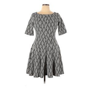 Danny And Nicole Multi Color Black Skater Dress